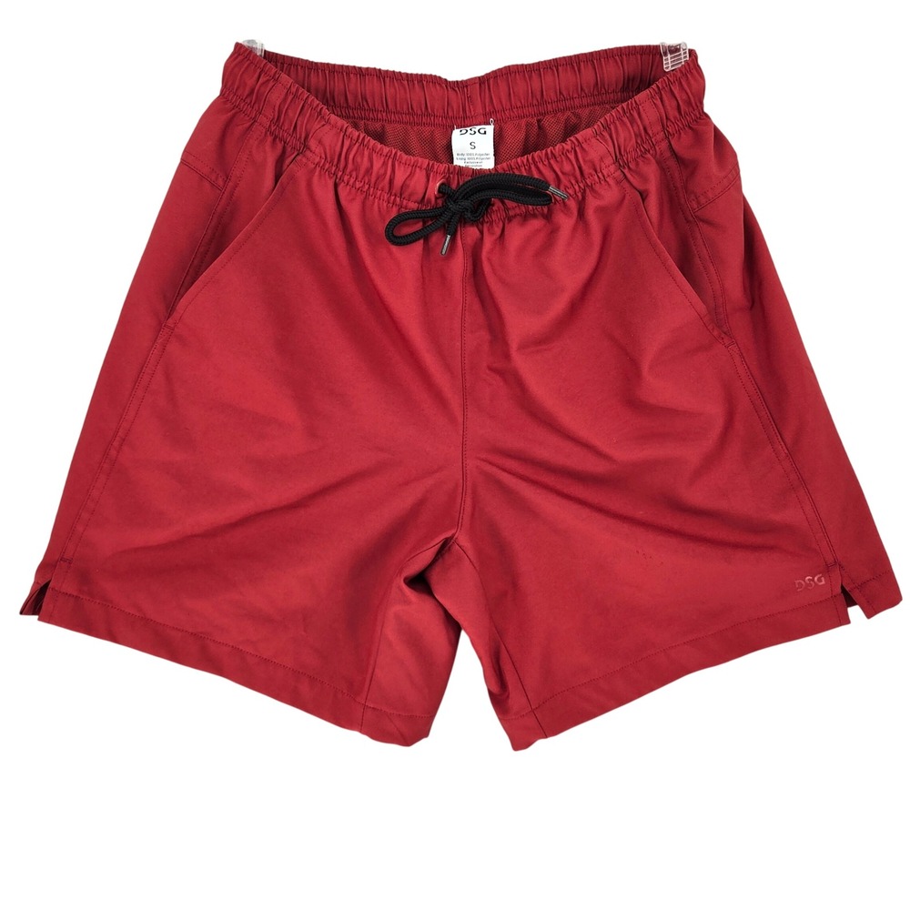 DSG SMALL Red Athletic Gym Shorts‎ Mens Sporty Mesh Lined RN104141